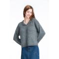 Button-down Long-sleeved Woolen Knit Top