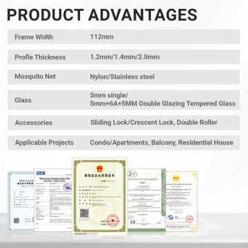 Aluminum Alloy Three Track Exterior Sliding Glass Doors