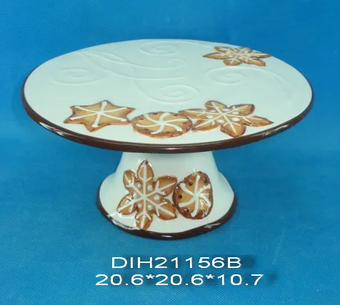Hand-Painted Ceramic Round Cake Stand