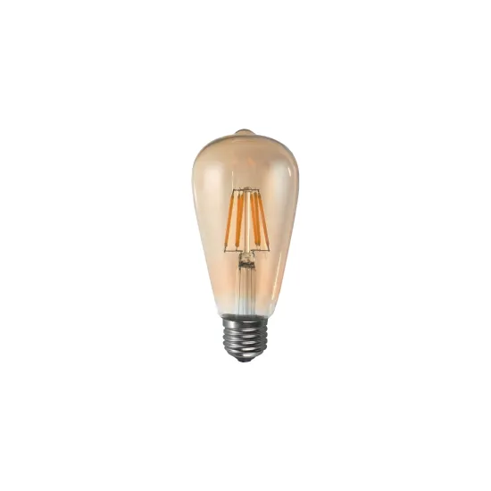 Golden ST64 8W LED Filament Bulb with 2700K Warm White Light and E27 Base: Edison Style Lighting