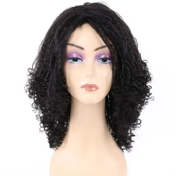 Medium Long High Quality Natural Fashion Purple Brown Blonde Ombre Afro Kinky Curly YAKI Synthetic Hair Wigs For Black Women