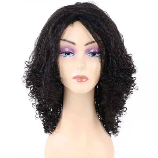 Medium Long High Quality Natural Fashion Purple Brown Blonde Ombre Afro Kinky Curly YAKI Synthetic Hair Wigs For Black Women