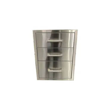 Outdoor Built In Stainless Steel Kitchen Island Three Channel Drawer Outdoor Kitchen Drawer