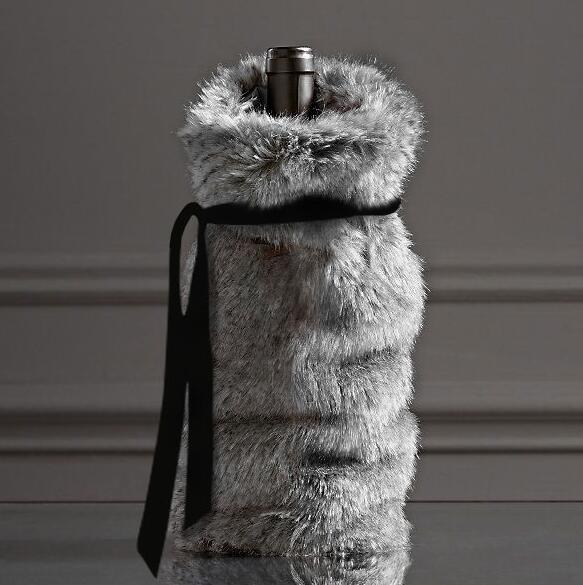 Nordic Style Plush Wine Bottle Cover Bag