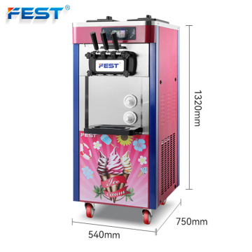 3-Flavor Commercial Ice Cream Machine - FEST 22L/H Ice Cream Vending Machine