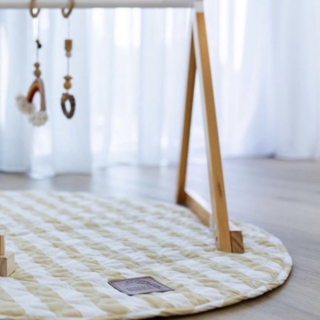 High Quality Soft Plush Infant Diamond Stitching Natural Carpet Rainbow Waterproof Quilted Play Mat