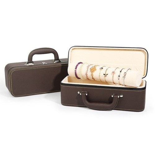 Custom Green leather Jewelry Organizer Case Box