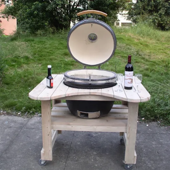 SEB KAMADO 21 inch wooden table grilll outdoor garden kamado grill, outdoor kitchen bbq island
