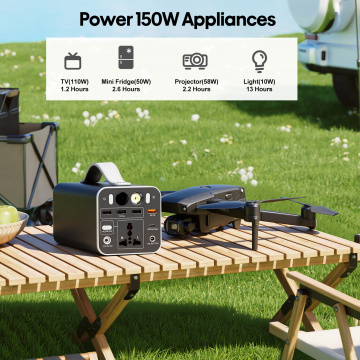 150W Portable Power Station | 155.4Wh Lithium Iron Phosphate Emergency Power Bank