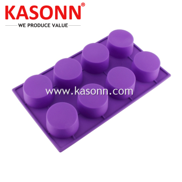 8 Cavity Round Silicone Cupcake Liners Baking Pan