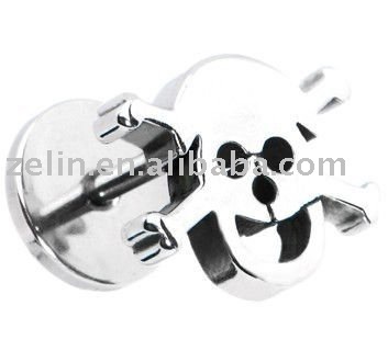Stainless Steel Skull Body Jewelry Labret lip ring