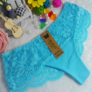 OEM Großhandel China billig panty blau sexy baumwolle spitze elastische neue stil phantasie unterwäsche 012