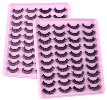 Großhandel 20 Paare gemischte falsche Wimpern: natürlich dichte chemische Faser -Wimpern
