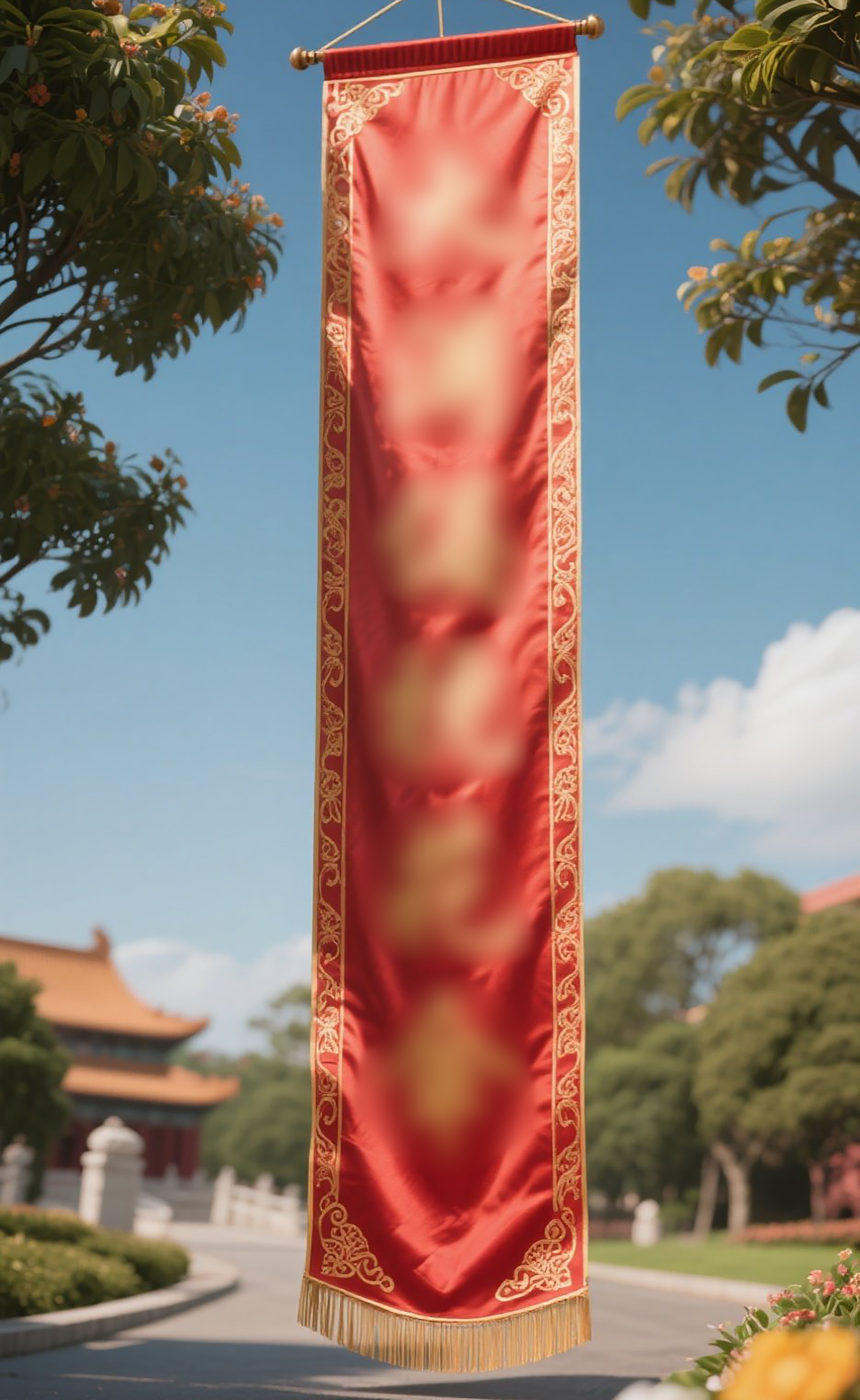 Polyester silk banner design