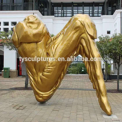 Home and garden decorative casting bronze fiberglass resin chicken wing sculpture