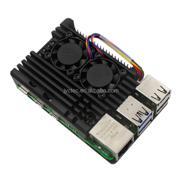 Jyctec Raspberry Pi 5 Dual Fan Aluminium Legering Case voor passieve koeling