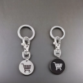 Customized Stainless Steel Keychain Metal Token for Supermarket Shopping Cart Deduction