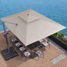 Prix ​​de luxe étanche du soleil étanche jardin parasol plage parapluie de la piscine de patio extérieur parapluie et bases