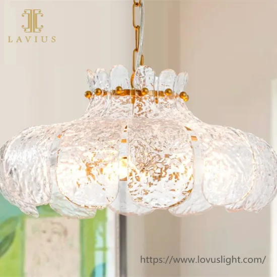 Petal shape glass chandelier Modern design creative style glass chandelier for villa
