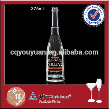 Machine blown printed personalised whisky bottle 375ml
