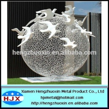 Garden Swan Metal Stainless Steel Outdoor Sculpture