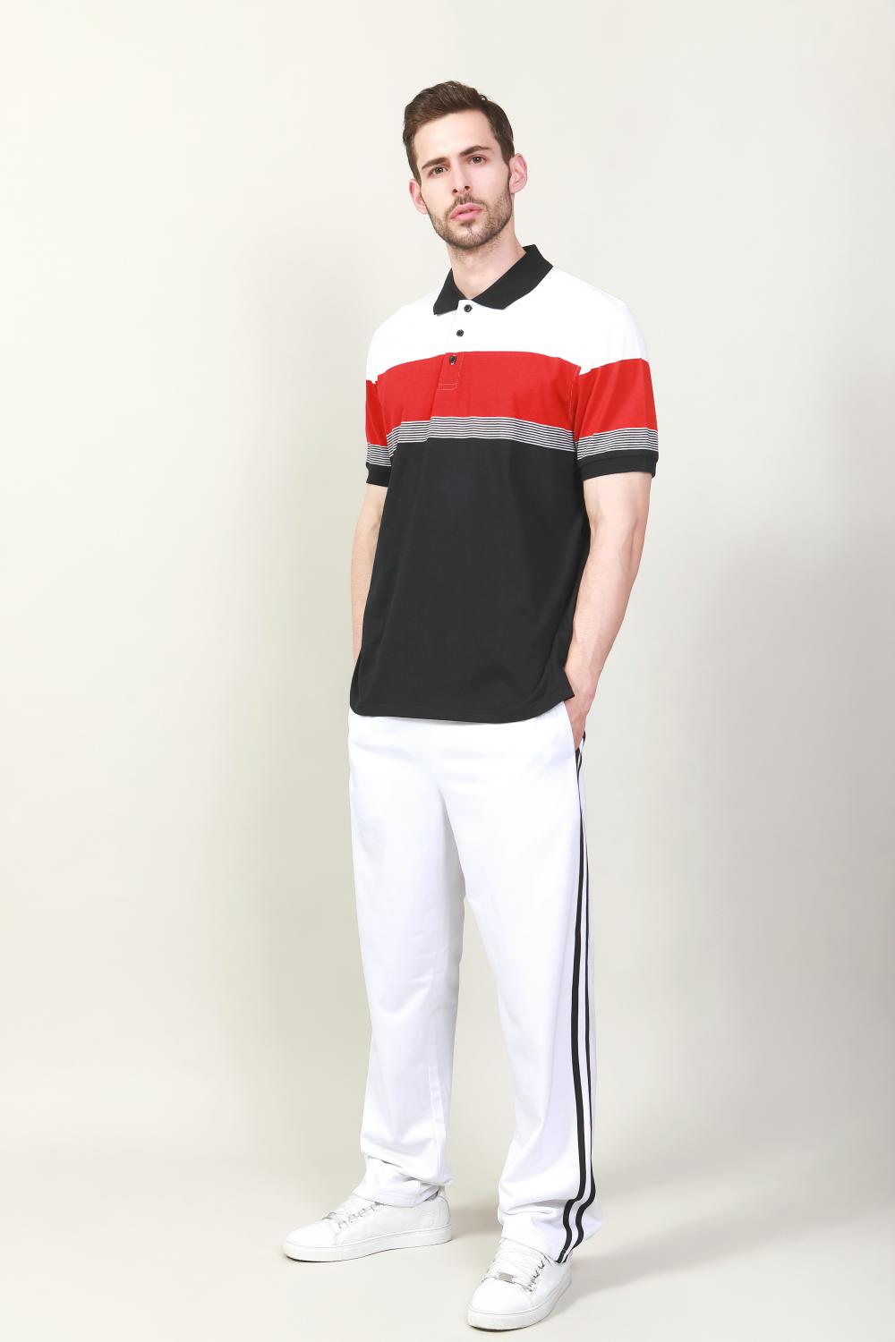 Golfeur de polo colorant de fil masculin