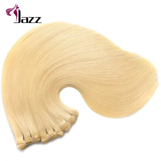 10a russian blonde virgin remy human hair extensions,double drawn straight raw russian hair bundles for white women