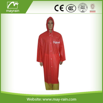 Customized High quality adult PVC long hooded men rain coats