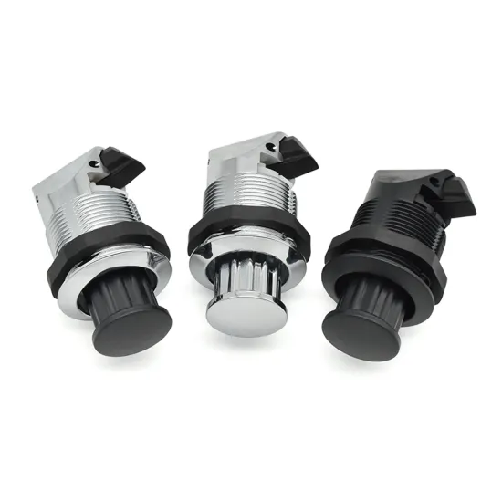 Zinc Alloy Chrome Plated Push Button Lock Cylinder with Pop-Up Cam Latch