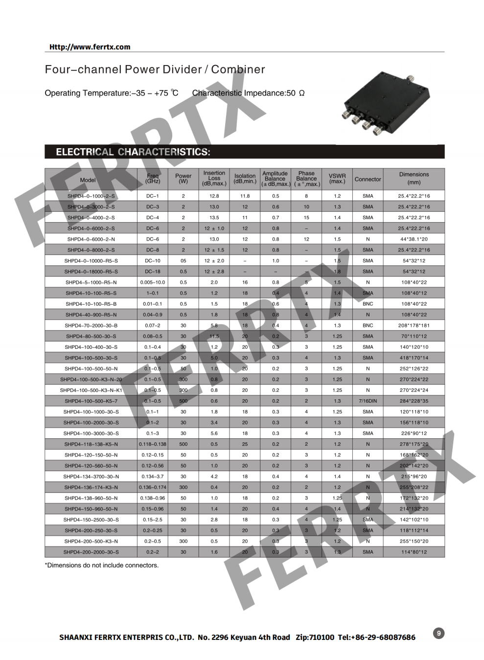 Coaxial Power Splitter