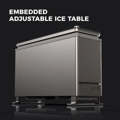 Modern Adjustable Refrigerated Ice Table - Smart Glass Marble Stone Dining Furniture