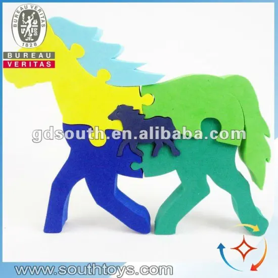 hot selling educational EVA plain puzzle horse