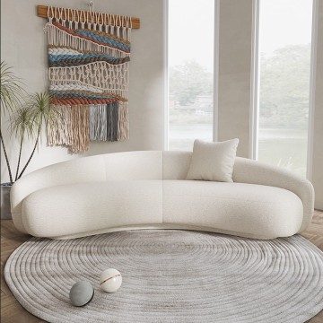 Sofas de tela blanca de forma especial