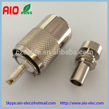 UHF male crimp RF connector for rg6u cable PL259
