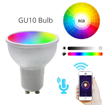 GU10スマート電球：RGB CW DIMMABLE WIFI LED AlexaとGoogle Assistant Controlを使用してSpot Light