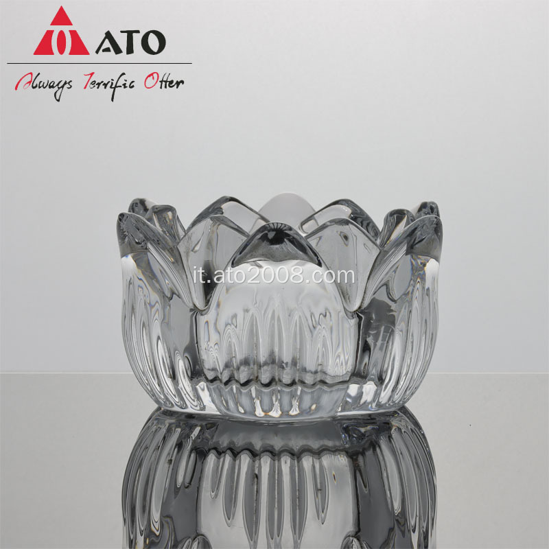 Porta di candele di fiori Crystal Glass Holder Tagn