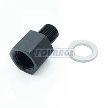 Aluminum Oil Pressure Sensor Fitting: Male M12 x 1.25 to Female 1/8'' NPT Port Reducer