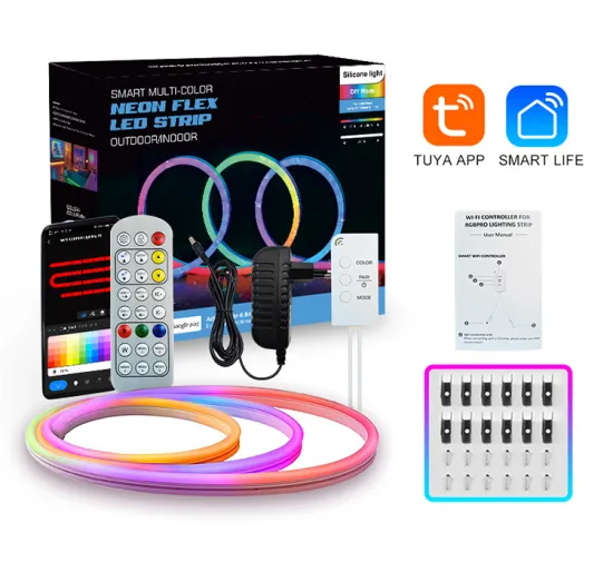 Silicon Neon Strip Light Rope, 24V, 5M, IP67 Waterproof, Color Changing with TUYA WiFi Control