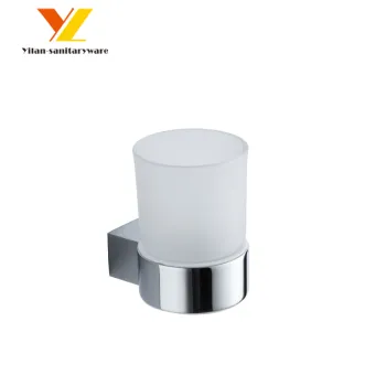 Modern Chrome Tumbler and Toothbrush Cup Holder for Bathroom Accessories