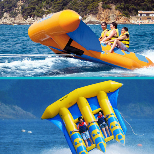 Inflatable Banana Boat with High-Traction Floating Surface for Outdoor Use