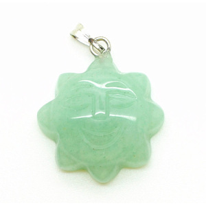 Pendentif en forme d&#39;aventurine verte Sun Shape