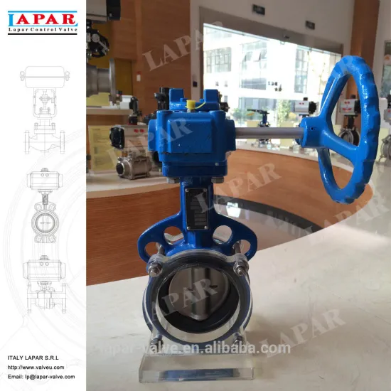 LAPAR wafer type worm gear butterfly valve nbr seat