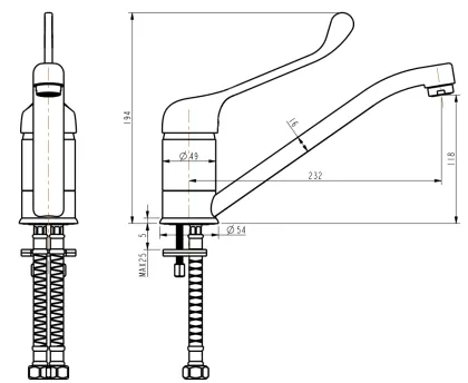 Brass Kitchen Sink Faucet