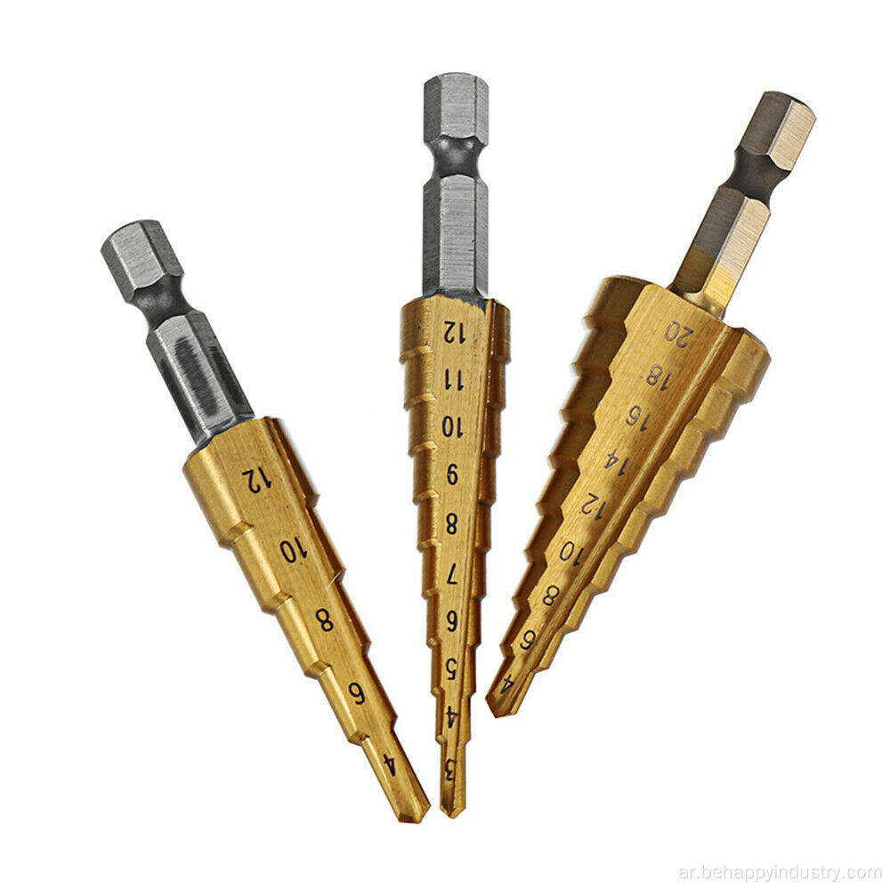 3pcs hex Hxs Hss Titanium خطوة المغلفة