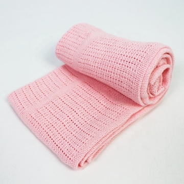 Coperta di sonda all'uncinetto di cotone rosa per neonato