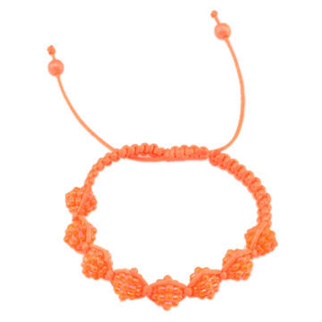Orange Candy Colors Economic Plastic Beaded Bracelet, OEM and ODM Orders are Welcome