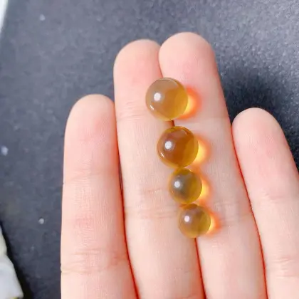 Natural Blue Amber Beads And Beeswax Loose Beads