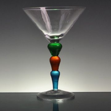 Martini Glass with Colored Stem and 300mL Capacity