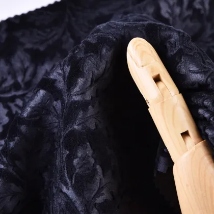 Polyester Spandex Knit Embossed Velvet Fabric