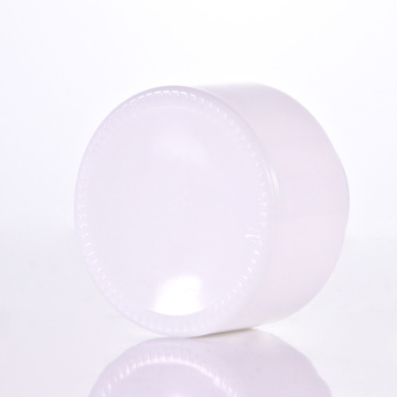 Opal white glass jars with white lid